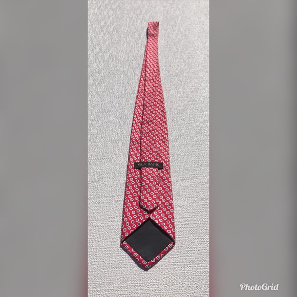 Jos. A. Bank Red Tie with White/Blue Square Tie - Picture 3 of 6